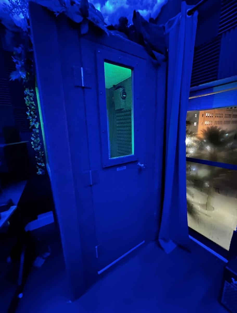 Door into the vocal booth at Stars International
